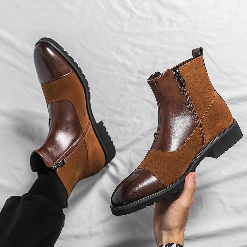 2024 Men's Handmade Leather Chelsea Boots