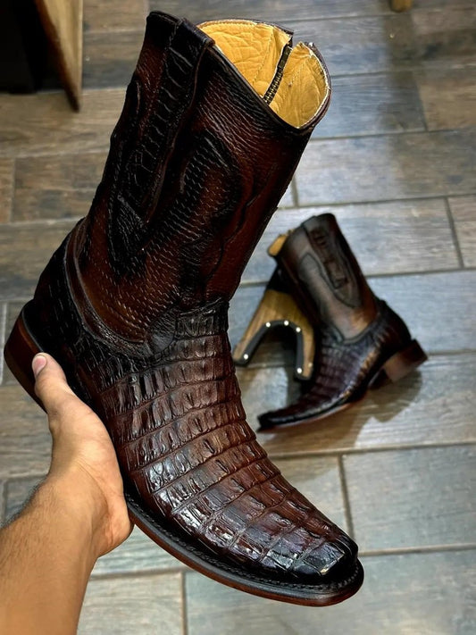 Men's Handmade Crocodile Leather Boots