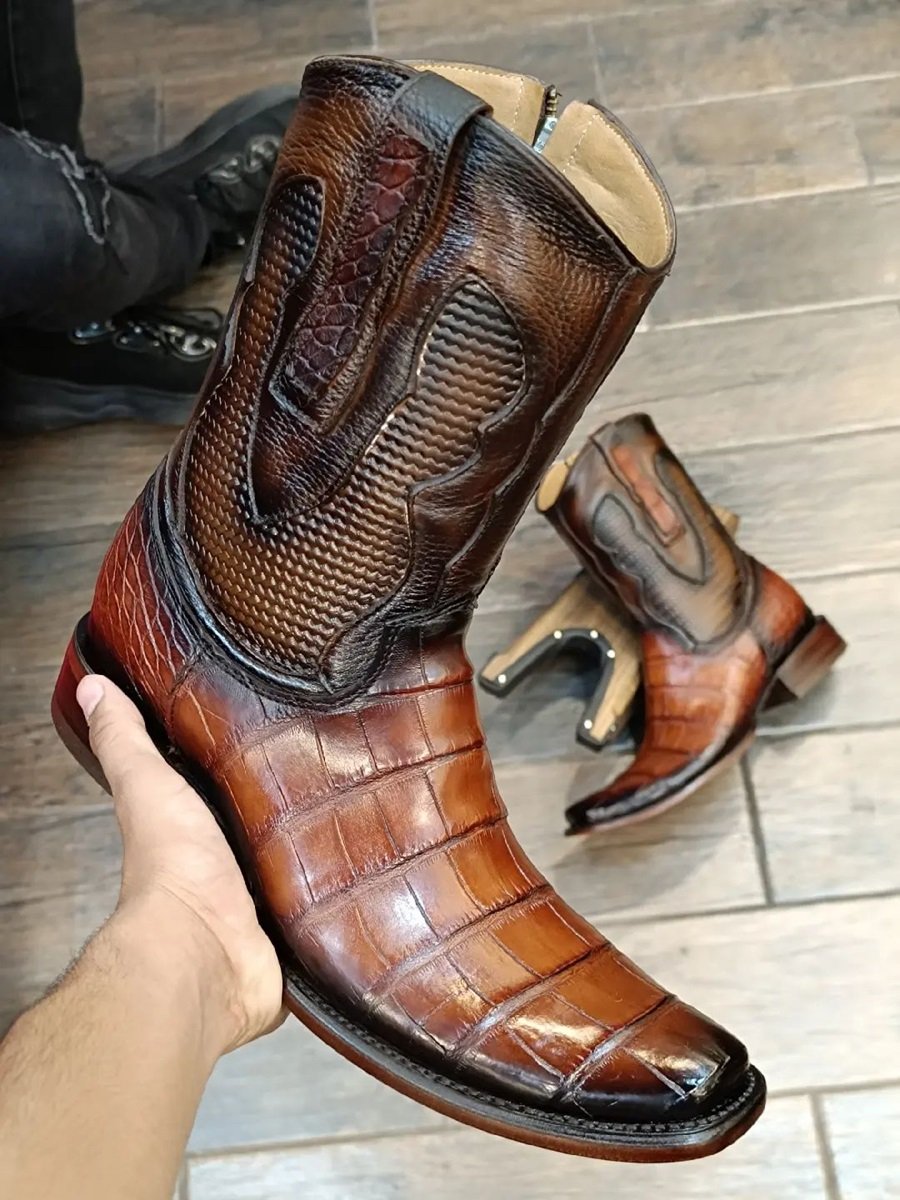 Men's New Handmade Python Cowboy Boots