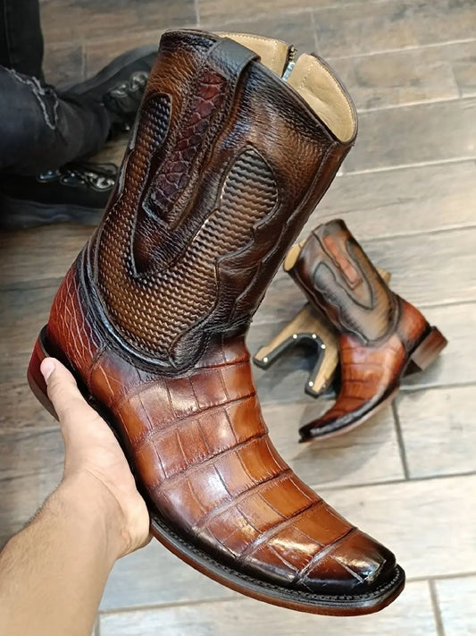 Men's New Handmade Python Cowboy Boots